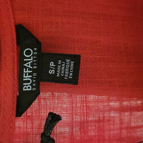 Buffalo David Bitton linen blend midi summer red dress size S - Picture 5 of 9